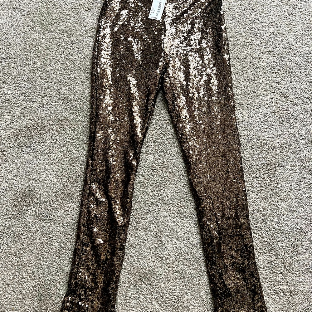 Gold sequin pants. NWT. Lucy Paris.
